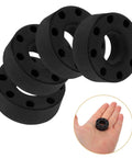 Foosball Table Rod Rubber Bumpers, 16 Pack Pro Grade Replacement Parts for table football, black rubber bumpers in hand and stacked