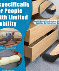 Foot Pull For Cabinets With Adhesive And Screws Hands Free Cabinet Door And Drawer Opener for limited mobility, showing use with heel.