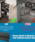 Infographic showing installation fit and non-fit for foot pull for cabinets with adhesive and screws, highlighting kitchen cabinet compatibility.