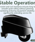 Side view of a foot caster from the Foot Caster And Caster Wheel Kit For 6 Gallon And 16 Gallon Wet Dry Vacuums Plate Casters Set Of 4 Compatible With Ridgid WD Series Vacuums Easy Mobility And Stable Rolling Support For Home And Workshop.