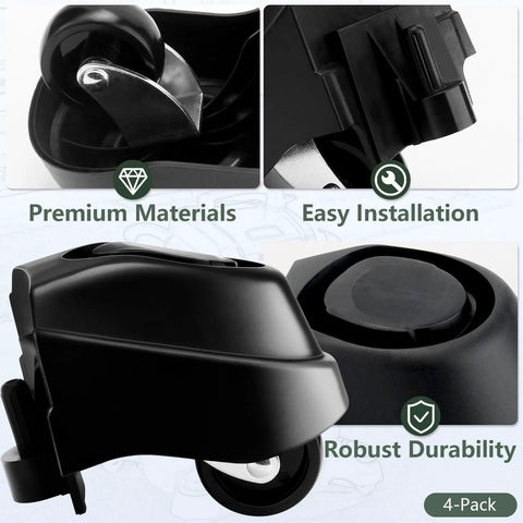 Foot Caster And Caster Wheel Kit For 6 Gallon And 16 Gallon Wet Dry Vacuums Plate Casters Set Of 4 Compatible With Ridgid WD Series Vacuums