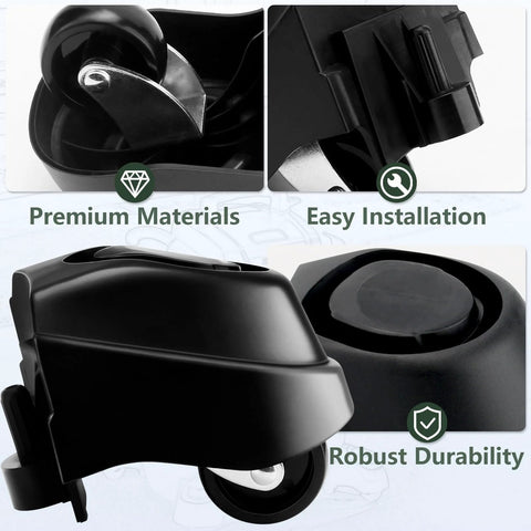 Foot Caster And Caster Wheel Kit For 6 Gallon And 16 Gallon Wet Dry Vacuums Vacuum Plate Casters Replacement Part Numbers 12388 And 12293 Durable Upgrade For Smooth Mobility And Easy Replacement featuring close-up views of components.