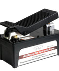 BESTOOL 10,000 PSI, 1/2 Gal Reservoir Foot-Operated Air Hydraulic Pump for Heavy Machinery Lifter & Auto Repair, black metal housing