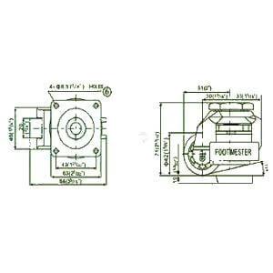 2.36" inch Adjustable Height Floor Lock Heavy Duty Caster Wheel 60mm - Flange technical drawing and specifications.