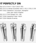 Door Cable Repair Kit For Ford F Series E Series Ranger Expedition Excursion Navigator Vehicle Door Latch Cable Fix With 6 Standard Ends And 2 Locking Cam Aluminum 6061 T6 Lightweight And Easy DIY Install product, showing four aluminum cable ends.
