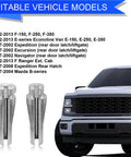 Restore reliable door latch function with this 8-piece repair kit for F-series trucks and SUVs, shown with vehicle compatibility list.