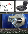 Polyoxymethylene POM material diagram with Ford truck door lock lift striker bushing installed on vehicle
