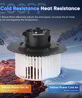 Heater Blower Motor 700022 For Ford E Series Vans E150 E250 Econoline HVAC AC Replacement Part with black casing and white fan blade
