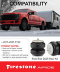 Rear Air Spring Kit For 2015 To 2025 Ford F150 Trucks, 5,000 Pound Load Capacity, 5 To 100 PSI Range, No Drill System