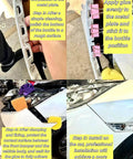 Installation steps for Beefed Up Front Bumper Repair Metal Plate For Ford Fusion 2013 To 2016 with tools and adhesive