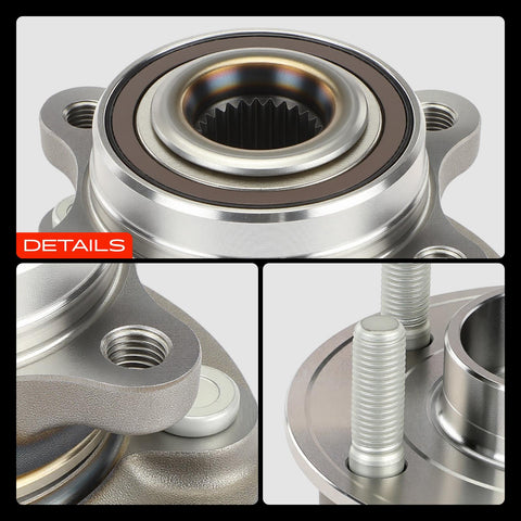 Close-up of Front Wheel Bearing And Hub Assembly 5 Lug Fit For Ford Fusion MKZ Police Responder Hybrid And SSV Plug In Hybrid 2013 To 2020