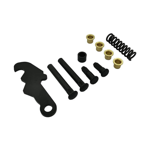 Door Hinge Repair Kit for Ford 1964-1967 Mustang Mercury Comet, including pins, bushings, cam, studs, and springs laid out