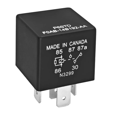 Beefy 40A 12V DC 5-Pin Automotive Relay Pack Of 4 OEM Replacement F0AB-14B192-AA For Ford Electrical Systems, black module