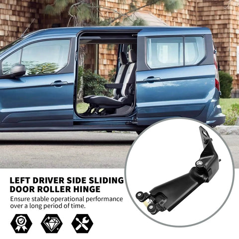 Ford Transit Connect with Left Driver Side Sliding Door Roller Hinge Replacement For Ford Transit Connect 2014 To 2022 Replaces DT1Z-9926801-A, DT1Z-9926801-B, DT1Z-9926801-C For Stable Performance And Long Lasting Smooth Operation.