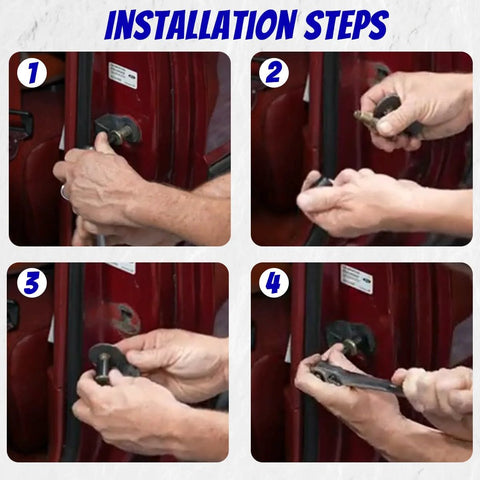 Installation steps for Four Piece Door Lock Lift Striker Bushings Set Seven Eighths Inch Size With Half Inch Inner Diameter And Eleven