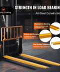 Extensiones de gran resistencia de 84 Inch , para Inch de 4,3 Inch , con Width Inch de 4,5 Inch ; 1 par de extensiones de acero para horquillas de palés para carretillas elevadoras