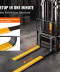 72 Inch Fork Extensions For Forklifts, 5.5 Inch Wide Heavy Duty Steel Extensions, 1 Pair, easy installation on forklift