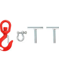 6600 Lbs Capacity Forklift Lift Hook For Pallet Forks Universal Fit Built Tough With Swivel Hook Red Powder Coated Finish ALMULOO Steel Lifting Hoist With 2 T Screws