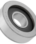 Close-up of MG305-2RS-2 forklift mast guide ball bearing with double rubber seals, 2 x 3 x 1 inch, for smooth mast travel.