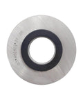 Forklift mast bearing roller part 0009933658 compatible with model 350-03, top view showing metal construction and central bearing hole.