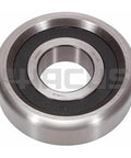 Close-up of Forklift MAST Bearing SY107711, metal industrial replacement part for smooth mast movement in forklifts.