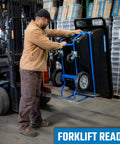 Tilt Dump Cart With Forklift-Ready Frame, Half Yard Capacity, 12-Inch Non-Marking Wheels And 5-Inch Casters, 850-Pound Load