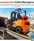 Forklift Speed Alarm System With Remote Overspeed Siren 120dB And Warning Light Waterproof IP67 DC 12 To 48V Three Level Alarm Settings Plus Vehicle Lock installed on forklift