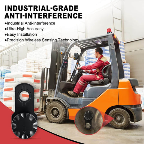 Forklift Speed Limit Alarm With Remote Overspeed Siren 115dB Three Level Adjustable Alarm System shown installed on forklift