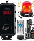 Forklift Speed Alarm System With Remote Overspeed Siren 120dB And Warning Light Waterproof IP67 DC 12 To 48V Three Level Alarm Settings