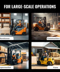 Heavy Duty Forklift Extensions 84 Inch Long 5.5 Inch Wide 1 Pair Pallet Fork Extensions for Forklifts 4000 Lbs Load Capacity Durable Q235 Carbon Steel Construction No Bending Under Heavy Loads Easy Slide On Fit in warehouse, construction site, supermarket, and farm operations.