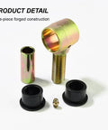 3/4 Threaded Bushing Kit for 4 Link Suspension, 0.750 Adjustable Chromoly Bushings with Polyurethane Inserts, parts displayed