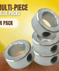 Four Pack 0.75 Inch Bore Solid Steel Shaft Collars Zinc Plated For Machinery And Industrial Use With Socket Cup Point Set Screws