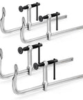 Four Pack 12 Inch Light-Duty F Clamps With Drop Forged Steel Construction And 450 Lb Clamping Power, durable set for projects