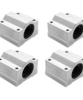 Four Pack 20mm Linear Bearing Slide Blocks SCS20UU Aluminum Bushing for DIY Printers and CNC Machines