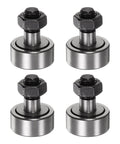 Four Pack Cam Follower KR32 CF12-1 Needle Roller Bearing With M12x1.5 Thread, 32mm Roller Diameter, metal components