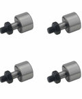 Four Pack Silver Bolt Roller Bearing CF6 Cam Follower for Machine Tool Guides and 3D Printers, high quality bearing steel, side view.