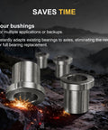 Four Pack Five Eighths To Twelve Millimeter Adapter Sleeve Bearing Reducer Bushing For Mini Bike Axle in rugged outdoor setting