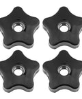 Four Pack T Track Knobs For Sawing And Drilling Machines Through Hole Three Eighths Inch Durable Five Star Through Threaded Knurled Nuts