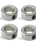 Four Pack 0.75 Inch Bore Solid Steel Shaft Collars Zinc Plated For Machinery, Industrial Use, Socket Cup Point Set Screws