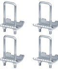 Four Pack U Bolt Beam Clamps securely join back to back strut channels in 1-5/8, 2-7/16, and 3-1/4 inch heights, using M10 threads.