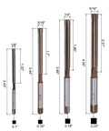 Four Piece Hand Reamer Set Includes Sizes One Eighth Inch Three Sixteenths Inch One Quarter Inch And Five Sixteenths Inch In H8 Tolerance