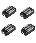 Four Piece HGH15CA Linear Slider Bearing Blocks Kit For 15mm Square Carriage CNC Linear Rail Systems HGR15 HG15 displayed