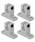 4 Pack SK10 Linear Shaft Support Brackets for 10mm diameter rods, aluminum mounting kit with low friction plain bearings by ReliaBot