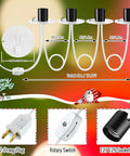 Four Socket Blow Mold Light Kit Replacement For MB48 With E26 E27 Medium Base Cord With Switch Includes Four White Round Plates