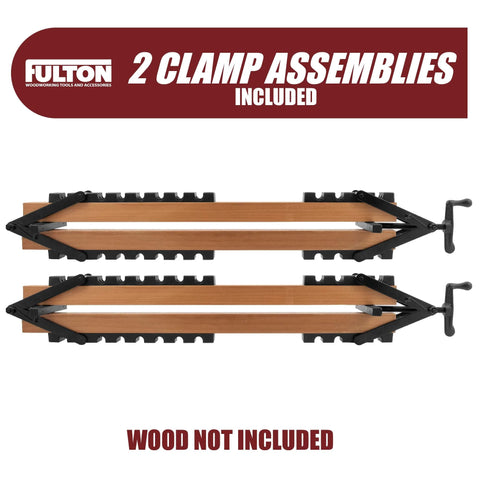 2 Pack Four Way Pressure Clamps For Clamping Panels From All Directions Ideal For Woodworking Projects And Glue Ups For Woodworkers Cabinet Makers And Furniture Builders With Top And Bottom Pressure By Peachtree Woodworking Supply shown from top view