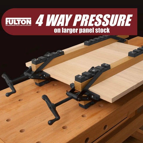 2 Pack Four Way Pressure Clamps for clamping panels from all directions ideal for woodworking projects by Peachtree Woodworking Supply