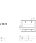Technical drawing of ✝️ FPBIGCHA Guide Slide(GEH15CA-P) illustrating dimensions and design for CNC axis motion and smooth linear travel.