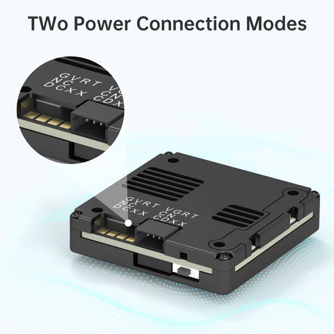 Avatar Pro Kit Air Unit Pro For FPV Drones With Night Vision And Gyroflow Support, close-up of power connection modes