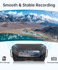 Avatar Pro Kit Air Unit Pro for FPV Drones screen display with mountain view and stats, dual antennas, night vision support.