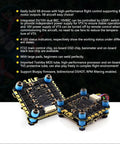 F722 FPV Flight Controller Stack With ICM42688P Sensor And 60A 4in1 ESC 30x30mm 2-6S for freestyle drones, side view